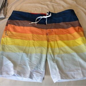 Mens Goodfellow & Co Board Shorts Ombre Striped Swim Trunks Size 36